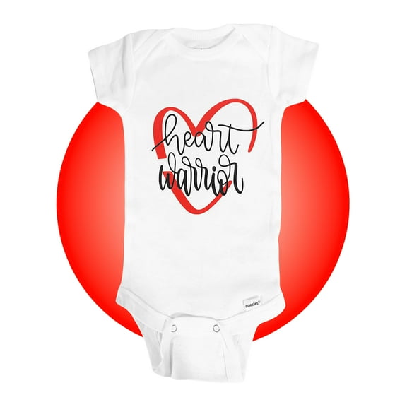 Heart Warrior Baby Onesie - 100% Cotton - Heart Surgery Bodysuit - Ideal for Heart Anniversaries, Heart Moms, and CHD Awareness (0-3 Months)