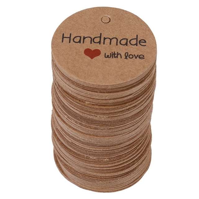 Etiqueta Colgante Redonda de Color Marrón, Paquete de 100 Unidades de Etiquetas de de Papel Para Manualidadas, Joyería, Ropa, Etiquetas de de Tamamo Mini Con Orificio Para