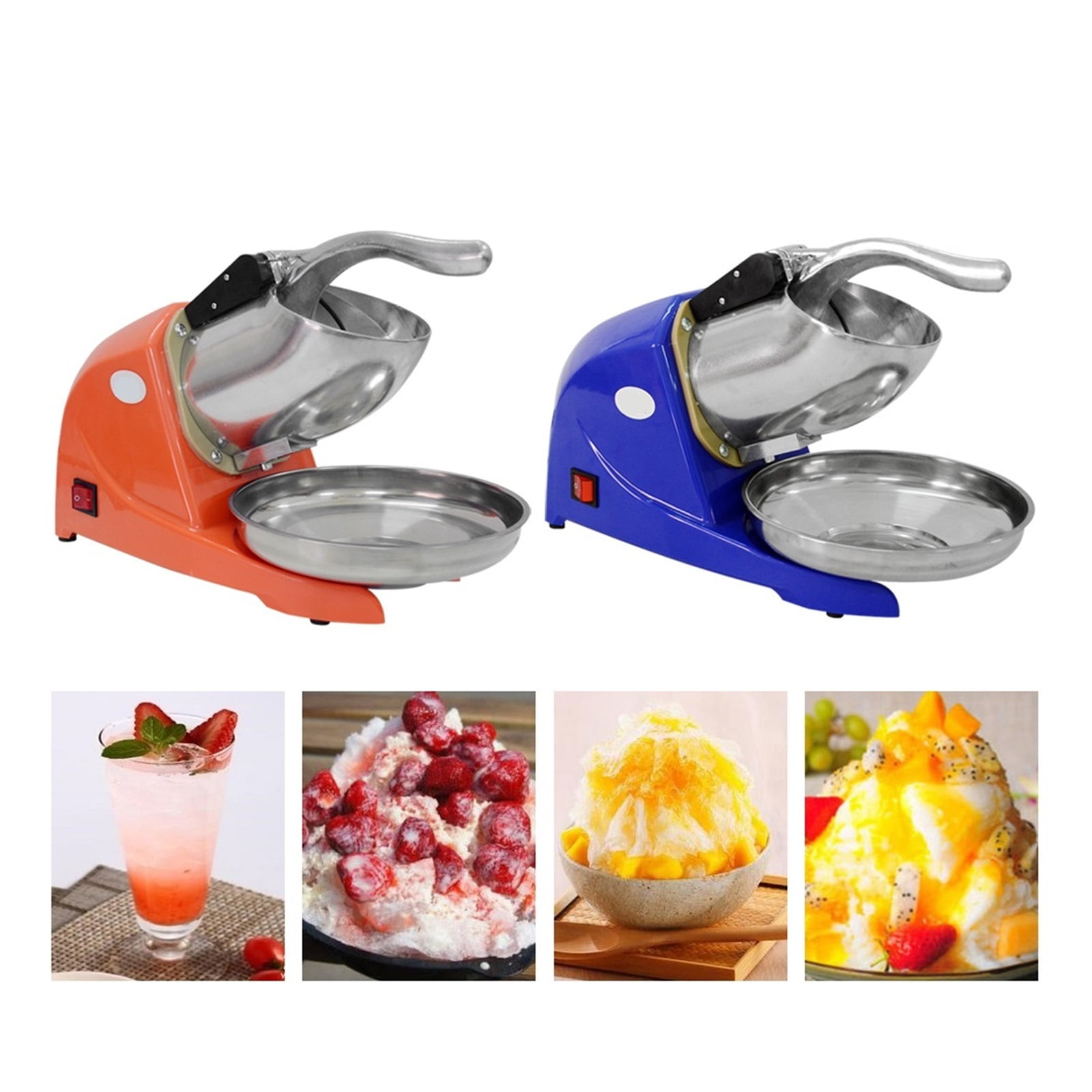 Ice Crusher Multifunctional Electric Automatic Ice Crusher Snow Cone Maker Shaved Ice Machine Double Blade