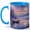 Blue, variant on Moonlit Lake Boat 11oz Ceramic Mug, Misty Forest Night Art