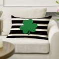 thumbnail image 5 of Sm:)e Watercolor Stripes Shamrock Lucky Clover St. Patrick's Day Throw Pillow Cover 12 x 20 Inch, 5 of 7