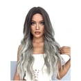 thumbnail image 5 of LHWEN Lace Front Wig No Glue Straight Hair Bob Lace Wig Wig Female Mid-length Hair Mid-point Lengthened Clavicle Hair High Temperature-resistant Silk Beauty Salon Straight Hair Fun Lace Wavy, 5 of 9