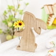 thumbnail image 3 of Wooden Tabletop Ornament, Handcrafted Rabbit Wood Sign, Potted Plant Desk Decoration, Small Animal Home Decor for Shelf, Desktop and Garden, 3 of 6