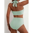 thumbnail image 5 of Women's High Waisted 2 Piece Bikini Sets Halter Swimsuits Striped Bathing Suit Beach Swimwear 2026 Green XL, 5 of 6