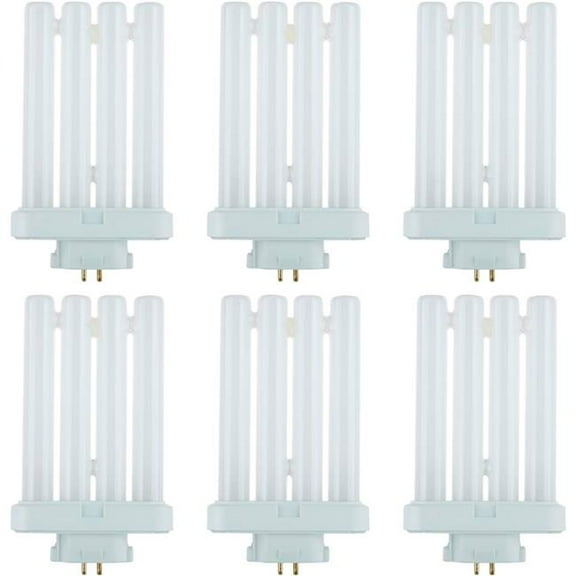 Sunshine Lighting  Sunlite 4-Pin Compact Fluorescent Light Bulb - GX10Q4 Base - 3000K - 27W - Warm White - Pack of 6