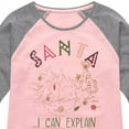 thumbnail image 3 of Disney Winnie The Pooh - Tigger Christmas - Santa I Can Explain - Toddler & Youth Girls Raglan Graphic T-Shirt, 3 of 4