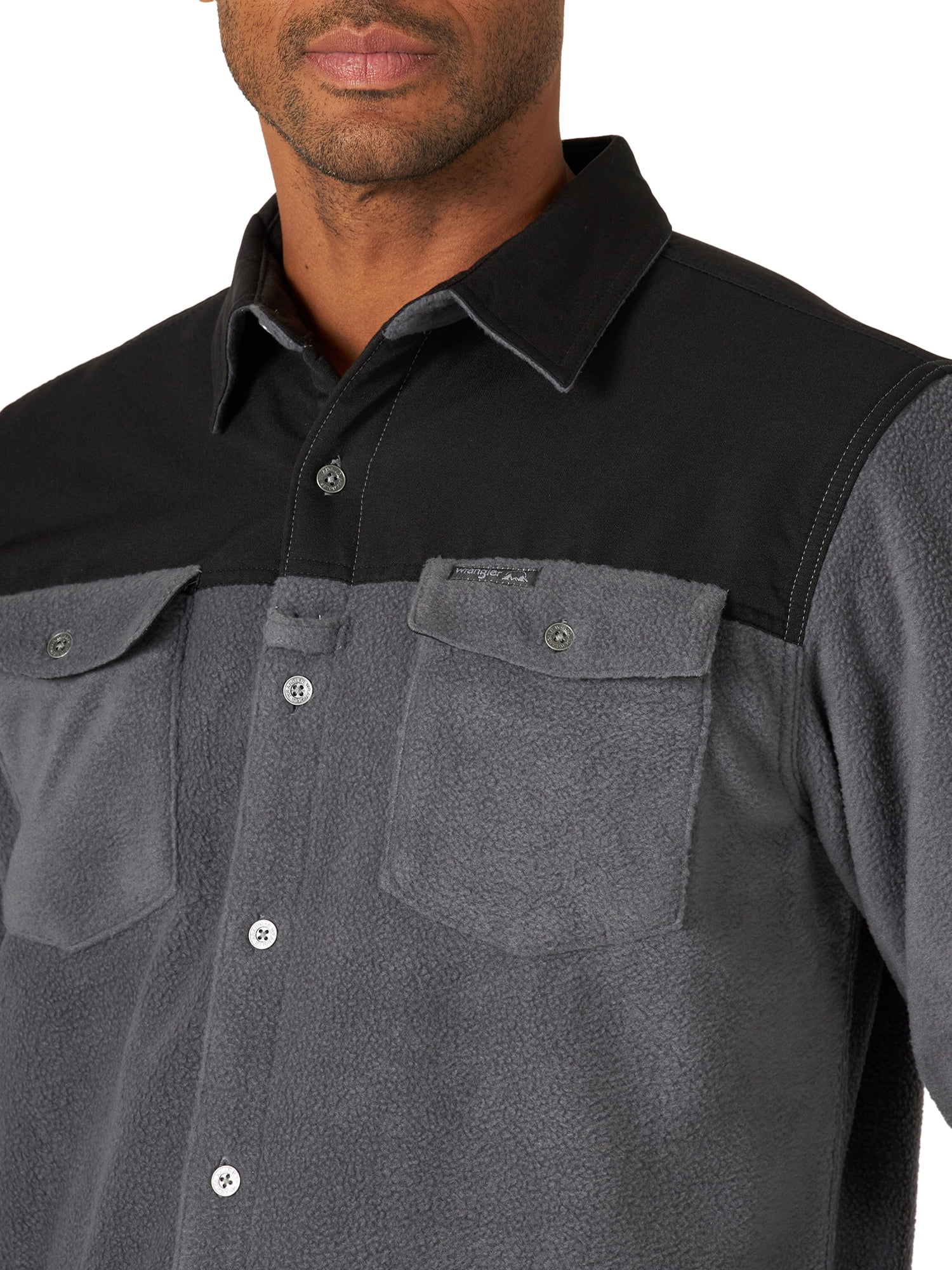 Wrangler Men's Outdoor Overlay Fleece Shirt