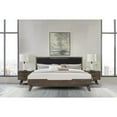 thumbnail image 2 of Armen Living Astoria King Platform Bed Frame in Oak with Black Faux Leather, 2 of 7