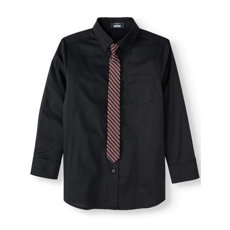 Arrow Aroflex Stretch Poplin Dress Shirt and Tie, 2 Piece Set (Little Boys & Big Boys)