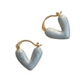 thumbnail image 1 of Pendientes de aro con forma de corazón para niñas, ideales para eventos formales. Delicados. Azul, 1 of 9