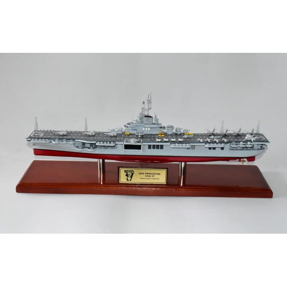 USS Princeton CVA-37 Aircraft Carrier Model,Navy,Scale Model,Mahogany,24 inch,Essex Class