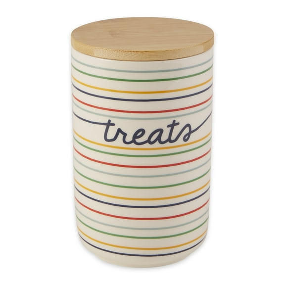 Ceramic Pet Treat Canister, 4x6.5 Inches