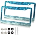 thumbnail image 2 of Coolnut Undersea Beach 2 Holes Car License Plate Frames 2PCS, Car License Plate Holder with Screw Caps Cover Set Automotive Exterior Parts Decoration for US Vehicles, 2 of 7