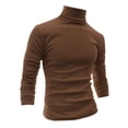 thumbnail image 1 of CamisePaHombres De Mangas Largas Cuello De Cisne Ajuste Delgado Casual Marrón 56, 1 of 7