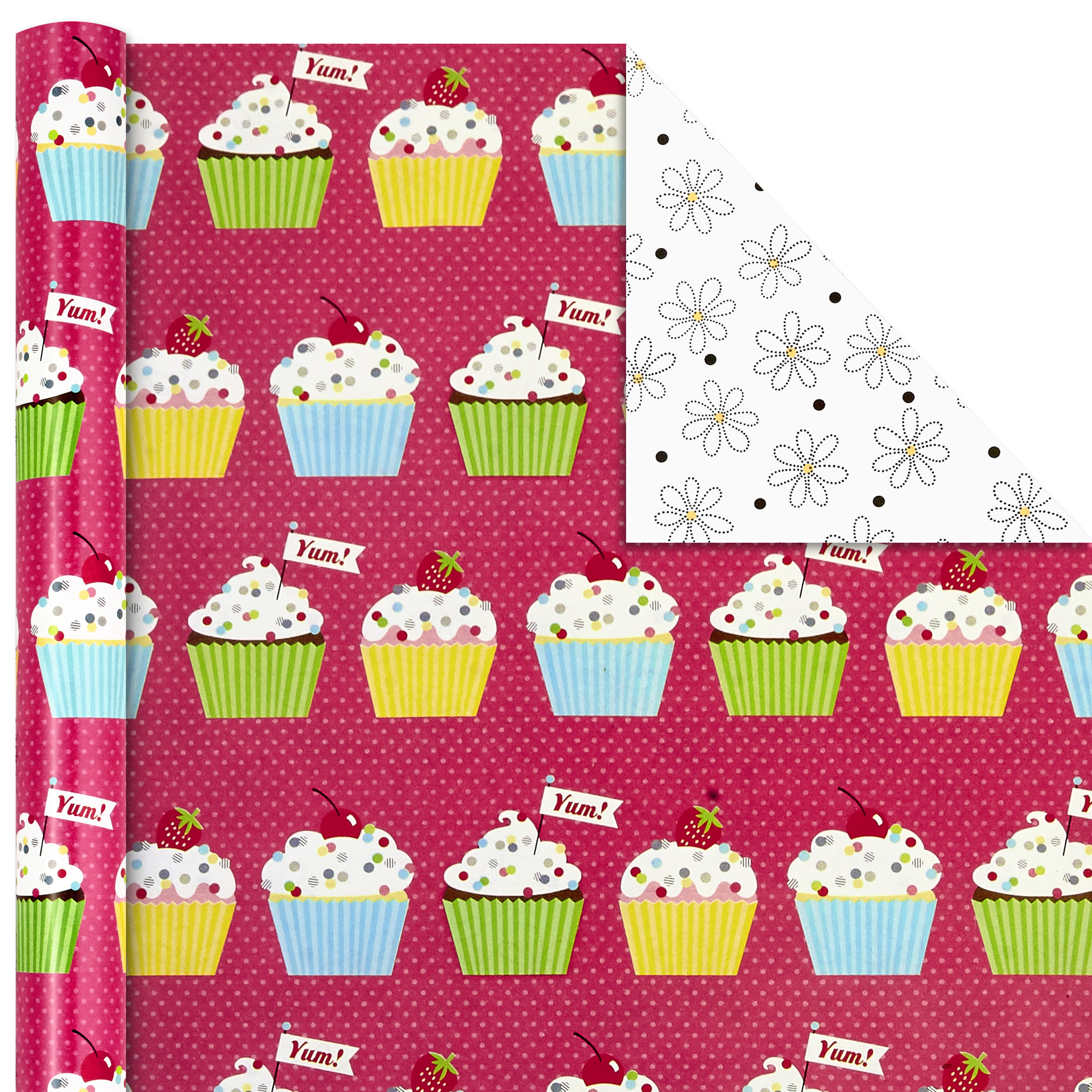 Bright Birthday 3-Pack Reversible Wrapping Paper
