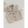 thumbnail image 2 of ZAXARRA Gilet en Velours Côtelé pour Bébé Garçon Automne Sans Manches Col à Revers, 2 of 8