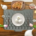 thumbnail image 4 of Silicone Dish Drying Mat for Kitchen Counter â Non-, Heat-Resistant Drainage Mat with Built-in Drain, Fits Sink, Refrigerator & Drawer, Easy Clean & Foldable, 4 of 8