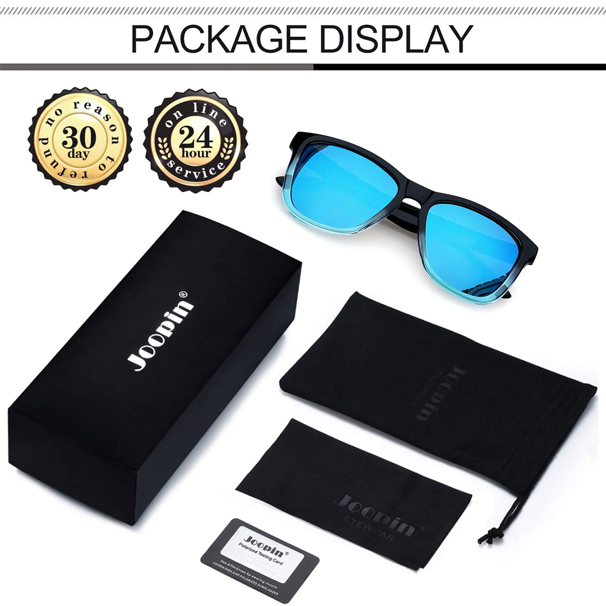 Joopin Square Polarized Sunglasses for Men Women, Lightweight Rectangle  UV400 Mirrored Sport Sun Glasses (Ice Blue)