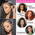 thumbnail image 4 of 28 Inch 13x6 Deep Wave Lace Front Wigs Human Hair 180 Density Deep Part Curly Lace Front Wigs Human Hair Pre Plucked Glueless Transparent Lace Frontal Wig Pre Plucked with Baby Hair, 4 of 6