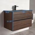 thumbnail image 3 of Blossom Annecy 30" Wall Mounted Vanity | Dark Walnut Strip | Matte Black Ceramic Sink | Floating Bathroom Cabinet, 3 of 8