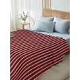 thumbnail image 5 of Queen Flat Sheet 90"x102", Abstract Red, Soft Lightweight Bedding Flat Sheets Only, Contemporary Minimalist Gradual Lines Brushed Microfiber Top Bed Sheet, Breathable StainResistant Bedsheets, 5 of 9