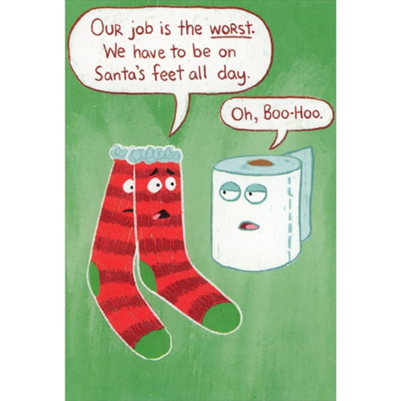 Recycled Paper Greetings Santa's Socks and Toilet Paper Funny / Humorous Christmas Card