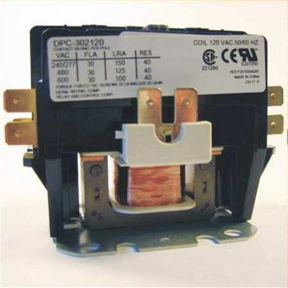 Relay & Control DPC-402120 Definite Purpose Contactor, 40 amp, 2 Pole 120 V