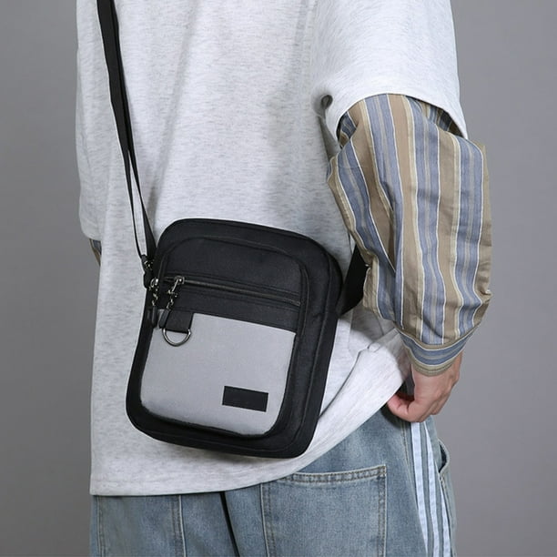 Bolso de Hombro Cuadrado Ligero E Informal de Moda para Hombre, con Anilla de Hierro para Colgar, Ideal para Ciclismo y Deportes.