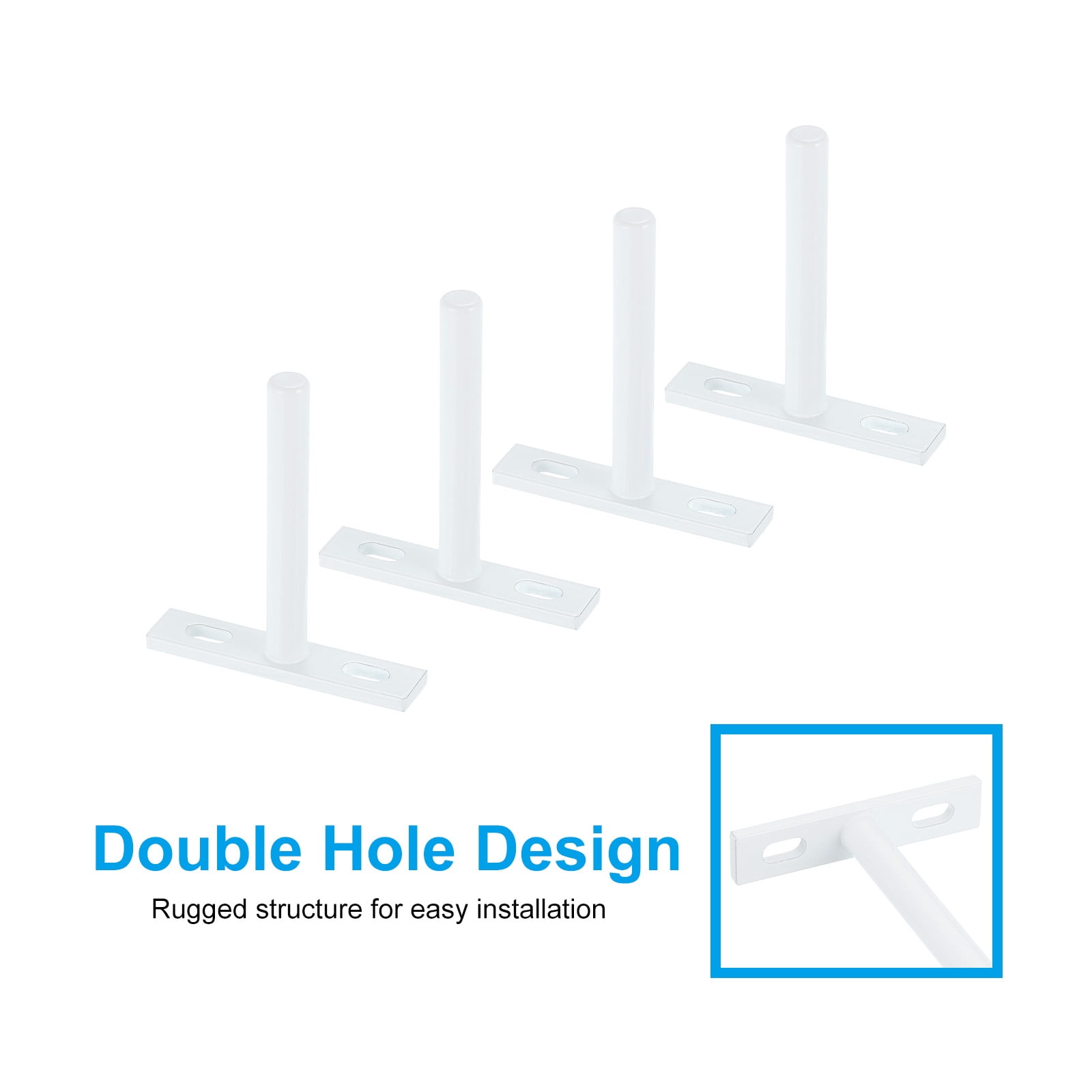 Uxcell Floating Shelf Bracket 5", T Brackets for Shelves, Wall Mounting Blind Shelf with Screws, White 4 Set