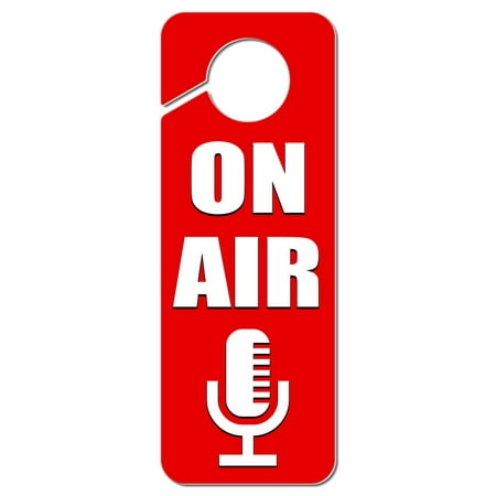 On Air Microphone Recording Radio Podcast Plastic Door Knob Hanger