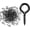 Black, variant on 1 Inch Screw Eyes, 100 count Metal Screw Hooks, Self Tapping Eyelet for , Artwork