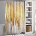 thumbnail image 6 of Shower Curtains for Bathroom-36"x72",Gold Foil Abstract Geometric Waterproof Bath Curtain Grommet Shower Curtain Set with Hooks, 6 of 9