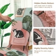 thumbnail image 5 of Yayeee 4 Pack Dining Chair Covers Stretch Parson Chairs Slipcovers Seat Protector, Pink Sleeping Cat, 5 of 6