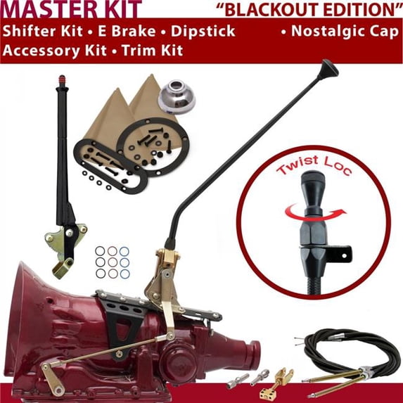 American Shifter AOD Shifter Kit 16 in. E Brake Cable Trim Kit Dipstick for CEFE9