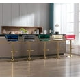 KINFFICT Upholstered Adjustable Swivel Barstool Set of 2, Velvet Bar
