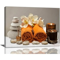 Bathroom Wall Art Zen Bathroom Decor Zen Meditation Stone Canvas Prints Bathroom Pictures for Wall Zen Spa Painting Modern Artwork Home Decoration for Bathroom Spa Yoga Room 16"x12"