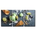 thumbnail image 2 of wall26 - 3 Piece Canvas Wall Art - Green Refreshing Lime Pistachio Ice Cream in White Bowl Overhead Shot - Modern Home Art Stretched and Framed Ready to Hang - 16"x24"x3 Panels, 2 of 4