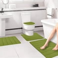 thumbnail image 4 of Tainini Clearance!!! Memory Foam Toilet Bath Mat Set for 4 Pcs Toilet Mats, Soft and Comfortable, Super Water Absorption, Non-Slip, Thick, Machine Wash and Easier to Dry for Bathroom(Green), 4 of 9