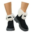 thumbnail image 3 of ibiyuan Snow Boots For Women Wide Width Platform Boots Winter Lined Mid Calf Insulated Comfortable Traction Outdoor Hiking Warm Cold Weather Footwear,Black, 3 of 8