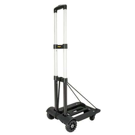 Hand Truck Solid Tires Zimtown 100lbs Folding Luggage Cart, Portable Heavy Duty Solid Construction Utility Moving Dolly Cart Hand Truck, Compact and Lightweight for Personal, Travel, Auto, Moving and Office Use, 4 Wheels ()