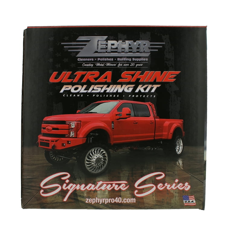  ZEPHYR CUSTOM POLISHING PRODUCTS Ultra Shine Metal Polishing Kit  for Aluminum and Stainless on Semi and Lifted Trucks on Aluminum Forged  Wheels : Automotive