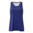 thumbnail image 4 of MRULIC tank top for women Women Workout Tops Mesh Racerback Yoga Tank Shirts Gym Running Tops Womens tank tops Navy Blue + M, 4 of 7