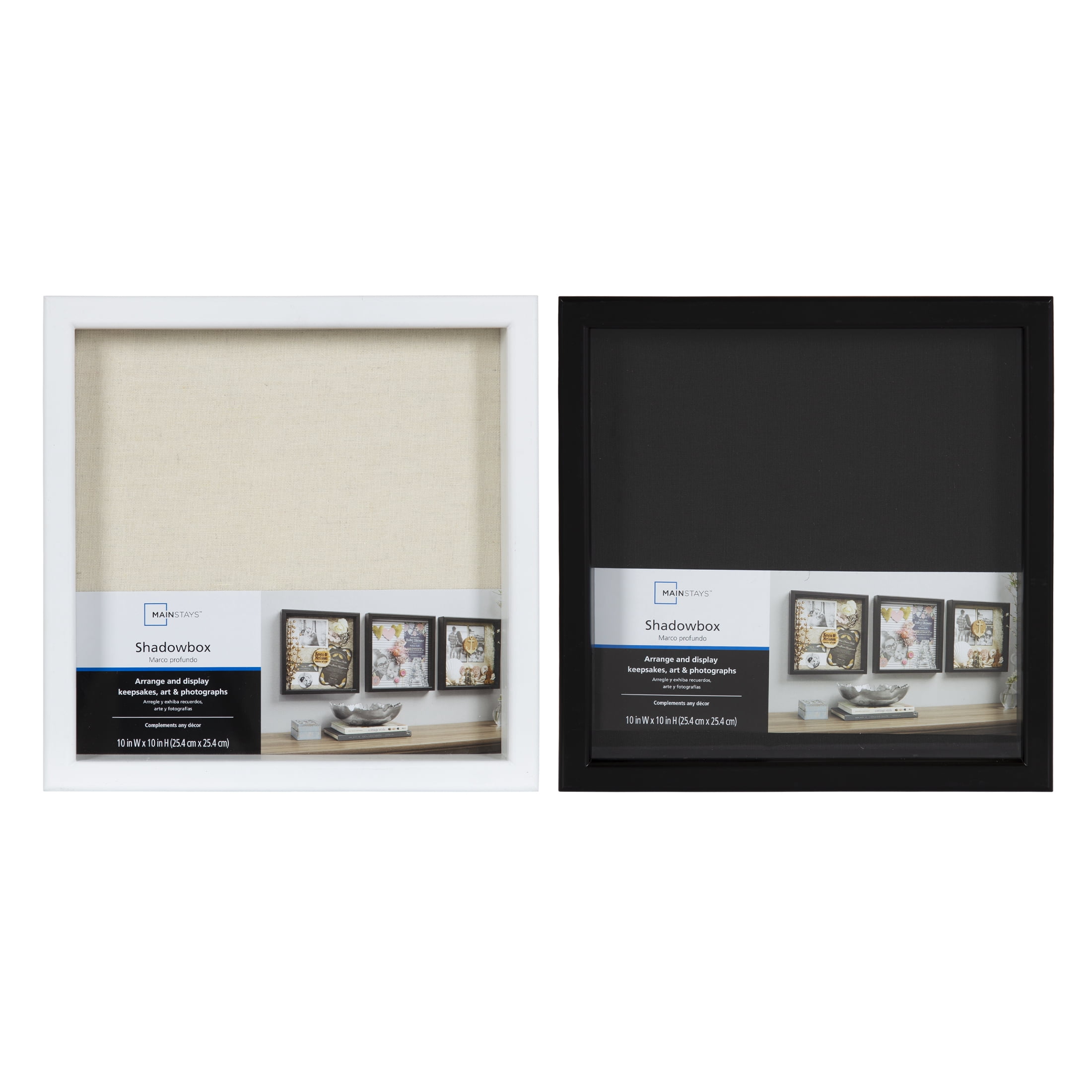 10" x 10" Memorabilia White Plastic Shadow Box, by Mainstays