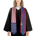 thumbnail image 3 of Mongolia Mix United States Flag Graduation Stole Sash For Study Aboard International Students, 3 of 9