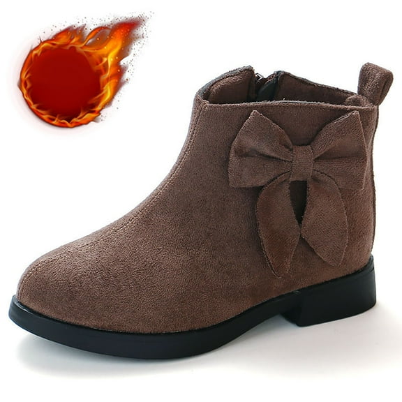 Girls Boots,Casual Ankle Boots Comfortable Lightweight Everyday Wear Sole Design for Kids,Toddler Boots,Brown,10.5