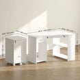 thumbnail image 2 of Modern L-Shaped Computer Desk and Mobile File Cabinet Set, White MDF Office Desk with Keyboard Tray and Lockable Drawers for Home Office, Bedroom or Study, 47.2"L x 27.6"W, 2 of 7
