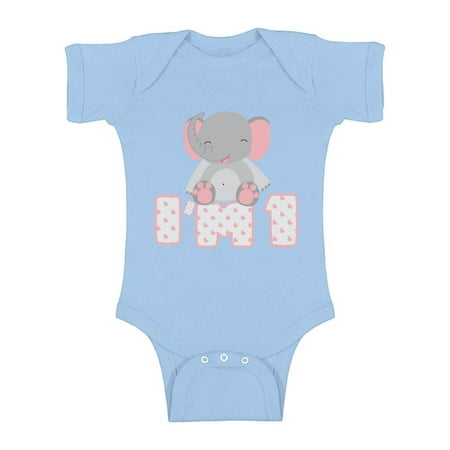 

Awkward Styles Elephant Girls One Piece 1st B Day Baby Bodysuit Short Sleeve Elephant Gifts for 1 Year Old First Birthday Baby Bodysuit I am 1 Year Old My 1st Birthday Girl Bodysuit Birthday Gifts