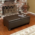 thumbnail image 2 of Noble House Angelo Brown Bonded Leather Storage Ottoman, 2 of 11