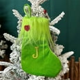 thumbnail image 2 of Xuniizn Personalized Christmas Stockings with Initials - Custom Embroidered Stocking Set, Luxury Velvet Xmas Stockings for Family, Holiday Christmas Decorations, Green, New Model J, 2 of 6