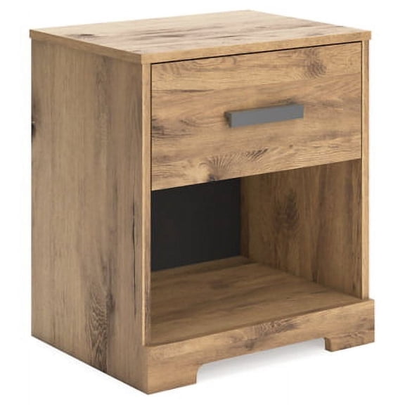 Signature Design by Ashley Casual Larstin 1 Drawer Nightstand, Tan Brown